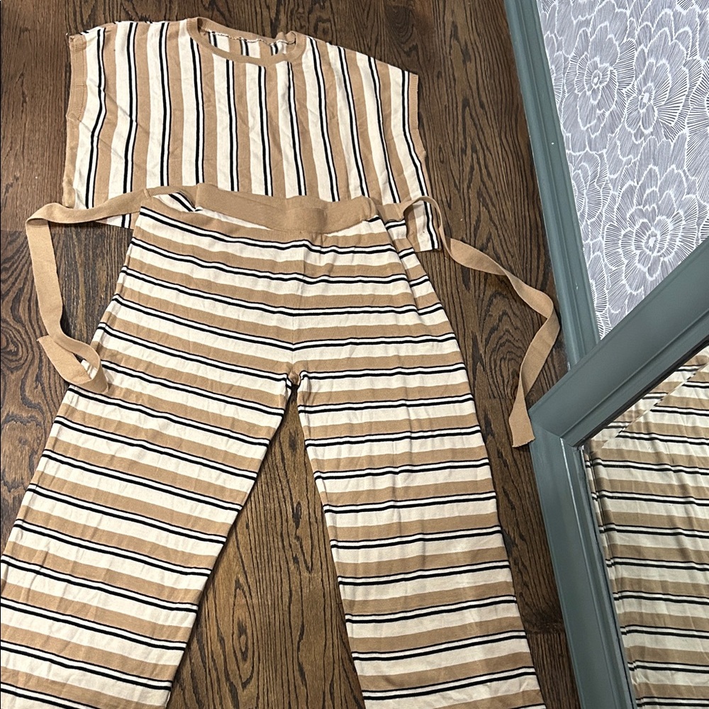 Two Piece Striped Set (Pants and Top)